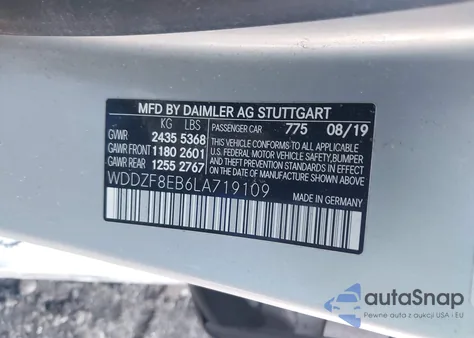 2020 Mercedes-Benz E 350 4Matic z USA, uszkodzony, nr VIN WDDZF8EB6LA719109